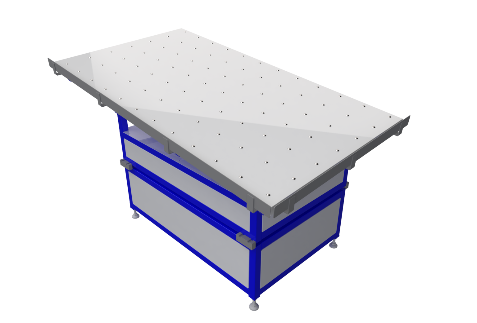 Gravity centring device for blanks